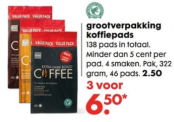 Aanbiedingen Grootverpakking koffiepads - Huismerk - Hema - Geldig van 11/09/2017 tot 01/10/2017 bij Hema