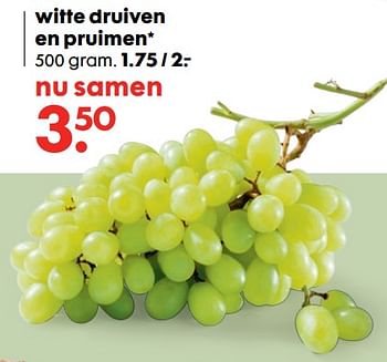 Aanbiedingen Witte druiven en pruimen - Huismerk - Hema - Geldig van 11/09/2017 tot 01/10/2017 bij Hema