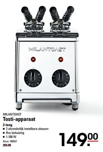 Aanbiedingen Milantoast tosti-apparaat - MILANTOAST - Geldig van 15/08/2017 tot 11/09/2017 bij Sligro