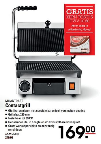 Aanbiedingen Milantoast contactgrill - MILANTOAST - Geldig van 15/08/2017 tot 11/09/2017 bij Sligro