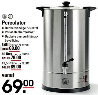 Aanbiedingen Percolator - Alex Meijer - Geldig van 15/08/2017 tot 11/09/2017 bij Sligro