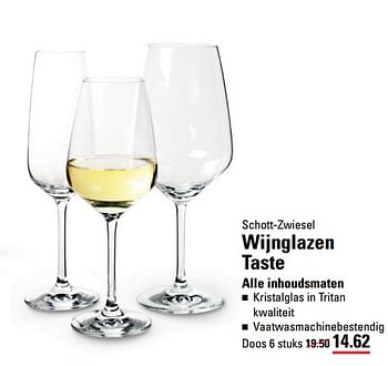 Aanbiedingen Schott-zwiesel wijnglazen taste - Schott Zwiesel - Geldig van 15/08/2017 tot 11/09/2017 bij Sligro