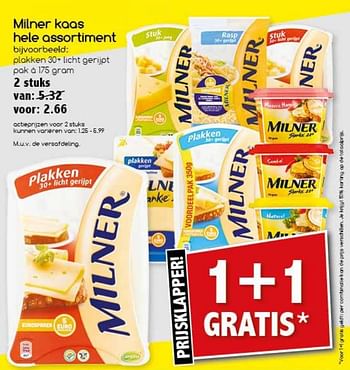 Aanbiedingen Milner kaas hele assortiment - Milner - Geldig van 28/08/2017 tot 11/09/2017 bij Agrimarkt
