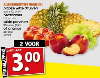 Aanbiedingen Pitloze witte druiven, nectarines, wilde perziken of ananas - Huismerk - Agrimarkt - Geldig van 28/08/2017 tot 11/09/2017 bij Agrimarkt