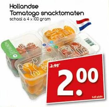 Aanbiedingen Hollandse tomatogo snacktomaten - Huismerk - Agrimarkt - Geldig van 28/08/2017 tot 11/09/2017 bij Agrimarkt