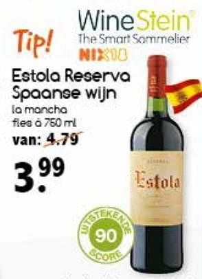 Aanbiedingen Estola reserva spaanse wijn - Rode wijnen - Geldig van 28/08/2017 tot 11/09/2017 bij Agrimarkt