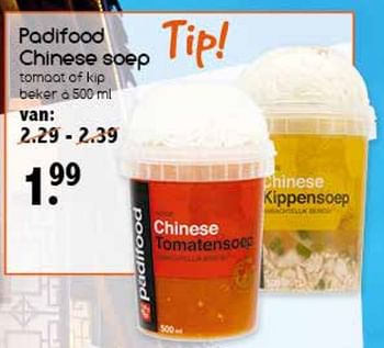 Aanbiedingen Padifood chinese soep - Padifood - Geldig van 28/08/2017 tot 11/09/2017 bij Agrimarkt