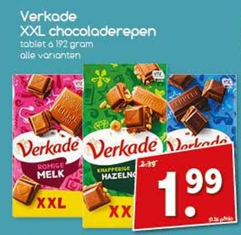 Aanbiedingen Verkade xxl chocoladerepen - Verkade - Geldig van 28/08/2017 tot 11/09/2017 bij Agrimarkt