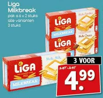 Aanbiedingen Liga milkbreak - Liga - Geldig van 28/08/2017 tot 11/09/2017 bij Agrimarkt