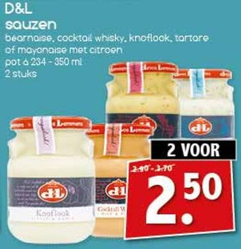 Aanbiedingen D+l sauzen - Devos Lemmens - Geldig van 28/08/2017 tot 11/09/2017 bij Agrimarkt