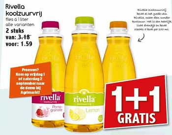 Aanbiedingen Rivella koolzuurvrij - Rivella - Geldig van 28/08/2017 tot 11/09/2017 bij Agrimarkt