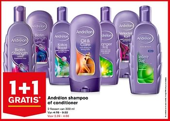 Aanbiedingen Andrélon shampoo of conditioner - Andrelon - Geldig van 30/08/2017 tot 05/09/2017 bij Hoogvliet
