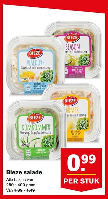 Aanbiedingen Bieze salade - Bieze - Geldig van 30/08/2017 tot 05/09/2017 bij Hoogvliet