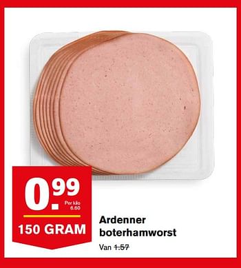 Aanbiedingen Ardenner boterhamworst - Huismerk - Hoogvliet - Geldig van 30/08/2017 tot 05/09/2017 bij Hoogvliet