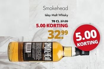 Aanbiedingen Smokehead islay malt whisky - Smokehead - Geldig van 28/08/2017 tot 11/10/2017 bij Mitra