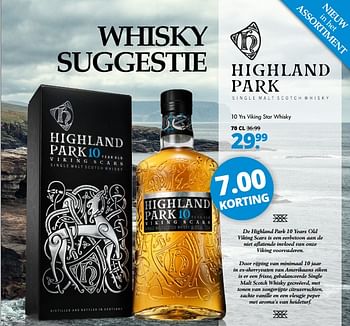Aanbiedingen 10 yrs viking star whisky - Highland Park - Geldig van 28/08/2017 tot 11/10/2017 bij Mitra