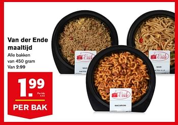 Aanbiedingen Van der ende maaltijd - Van der Ende - Geldig van 30/08/2017 tot 05/09/2017 bij Hoogvliet