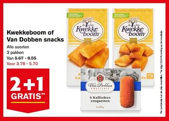 Aanbiedingen Kwekkeboom of van dobben snacks - Huismerk - Hoogvliet - Geldig van 30/08/2017 tot 05/09/2017 bij Hoogvliet