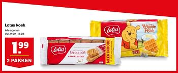 Aanbiedingen Lotus koek - Lotus Bakeries - Geldig van 30/08/2017 tot 05/09/2017 bij Hoogvliet