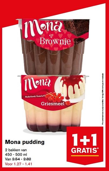 Aanbiedingen Mona pudding - Mona - Geldig van 30/08/2017 tot 05/09/2017 bij Hoogvliet