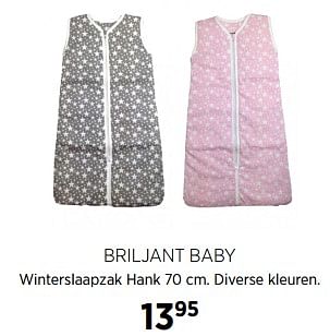 Aanbiedingen Briljant baby winterslaapzak hank - Briljant Baby - Geldig van 31/08/2017 tot 25/09/2017 bij Babypark