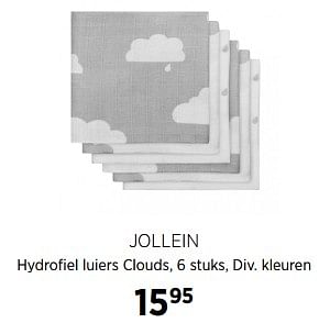 Aanbiedingen Jollein hydrofiel luiers clouds - Jollein - Geldig van 31/08/2017 tot 25/09/2017 bij Babypark