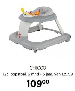 Aanbiedingen Chicco 123 loopstoel - Chicco - Geldig van 31/08/2017 tot 25/09/2017 bij Babypark