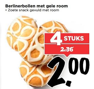 Aanbiedingen Berlinerbollen met gele room - Huismerk Vomar - Geldig van 03/09/2017 tot 09/09/2017 bij Vomar