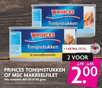 Aanbiedingen Princes tonijnstukken of msc makreelfilet - Princes - Geldig van 03/09/2017 tot 09/09/2017 bij Deka Markt