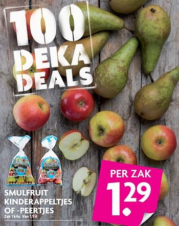 Aanbiedingen Smulfruit kinderappeltjes of -peertjes - Huismerk - Deka Markt - Geldig van 03/09/2017 tot 09/09/2017 bij Deka Markt