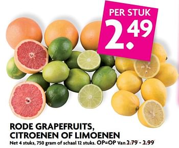 Aanbiedingen Rode grapefruits, citroenen of limoenen - Huismerk - Deka Markt - Geldig van 03/09/2017 tot 09/09/2017 bij Deka Markt