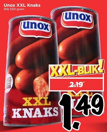 Aanbiedingen Unox xxl knaks - Unox - Geldig van 03/09/2017 tot 09/09/2017 bij Vomar