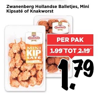 Aanbiedingen Zwanenberg hollandse balletjes, mini kipsaté of knakworst - Zwanenberg - Geldig van 03/09/2017 tot 09/09/2017 bij Vomar