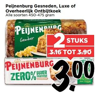 Aanbiedingen Peijnenburg gesneden, luxe of overheerlijk ontbijtkoek - Peijnenburg - Geldig van 03/09/2017 tot 09/09/2017 bij Vomar