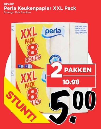 Aanbiedingen Perla keukenpapier xxl pack - Perla - Geldig van 03/09/2017 tot 09/09/2017 bij Vomar