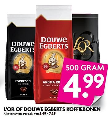 Aanbiedingen L`or of douwe egberts koffiebonen - Douwe Egberts - Geldig van 03/09/2017 tot 09/09/2017 bij Deka Markt