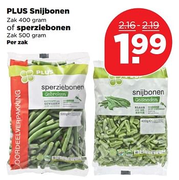 Aanbiedingen Plus snijbonen of sperziebonen - Huismerk - Plus - Geldig van 03/09/2017 tot 09/09/2017 bij Plus