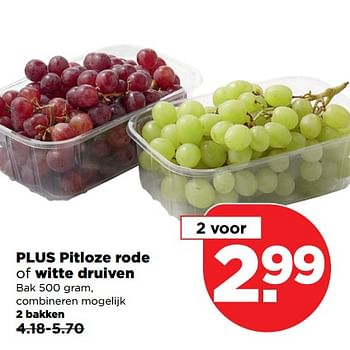 Aanbiedingen Plus pitloze rode of witte druiven - Huismerk - Plus - Geldig van 03/09/2017 tot 09/09/2017 bij Plus