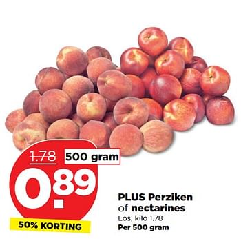 Aanbiedingen Plus perziken of nectarines - Huismerk - Plus - Geldig van 03/09/2017 tot 09/09/2017 bij Plus