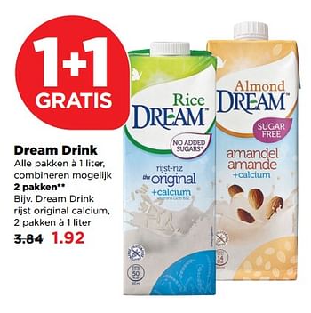 Aanbiedingen Dream drink rijst original calcium - Huismerk - Plus - Geldig van 03/09/2017 tot 09/09/2017 bij Plus