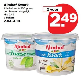 Aanbiedingen Almhof kwark - Almhof - Geldig van 03/09/2017 tot 09/09/2017 bij Plus