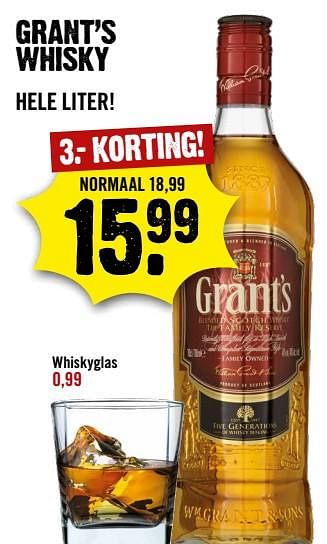 Aanbiedingen Grant`s whisky - Grant's - Geldig van 03/09/2017 tot 09/09/2017 bij Dirk III