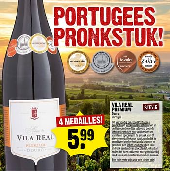 Aanbiedingen Vila real premium douro portugal - Rode wijnen - Geldig van 03/09/2017 tot 09/09/2017 bij Dirk III