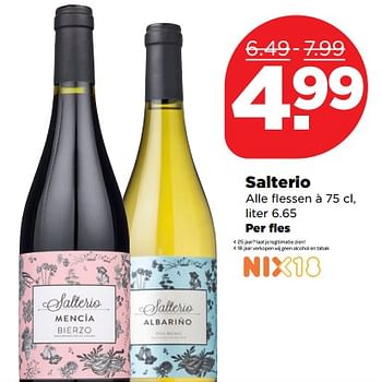 Aanbiedingen Salterio - Witte wijnen - Geldig van 03/09/2017 tot 09/09/2017 bij Plus