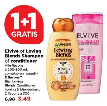 Aanbiedingen Loving blends conditioner honing + bijenbalsem - Garnier - Geldig van 03/09/2017 tot 09/09/2017 bij Plus