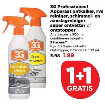 Aanbiedingen 3g super ontvetter ontstopper - 3G - Geldig van 03/09/2017 tot 09/09/2017 bij Plus