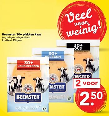 Aanbiedingen Beemster 30+ plakken kaas - Beemster - Geldig van 03/09/2017 tot 09/09/2017 bij Deen Supermarkten