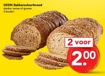 Aanbiedingen Deen bakkersvloerbrood donker zonne of granen - Huismerk deen supermarkt - Geldig van 03/09/2017 tot 09/09/2017 bij Deen Supermarkten