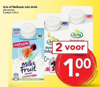 Aanbiedingen Arla of melkunie mini drink - Huismerk deen supermarkt - Geldig van 03/09/2017 tot 09/09/2017 bij Deen Supermarkten