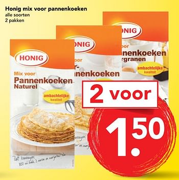 Aanbiedingen Honig mix voor pannenkoeken - Honig - Geldig van 03/09/2017 tot 09/09/2017 bij Deen Supermarkten